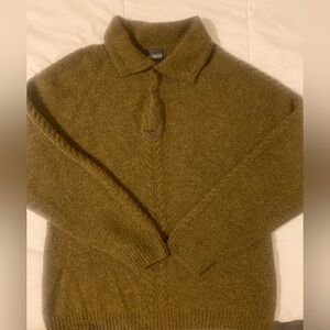 Robert Comstock Endurance Men's Classic Olive Sweater 50% Wool/6% Alpaca S
